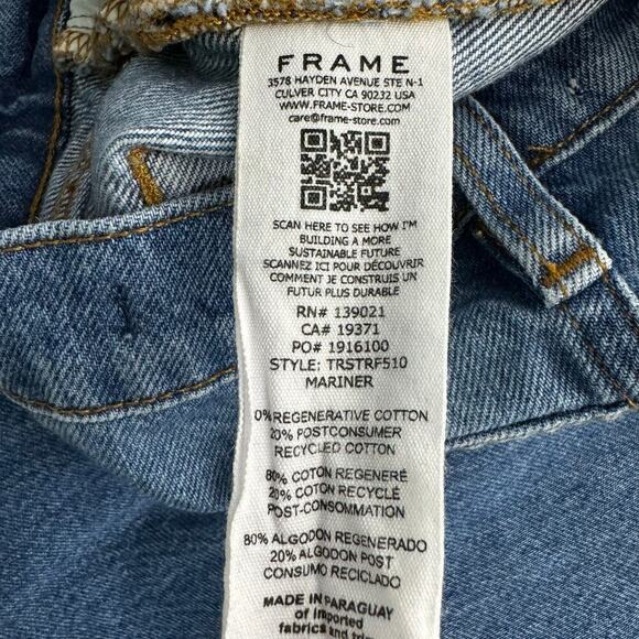 Frame The Relaxed Straight Jean in Mariner Wash Mid Rise Crop Size 28 - Picture 12 of 12